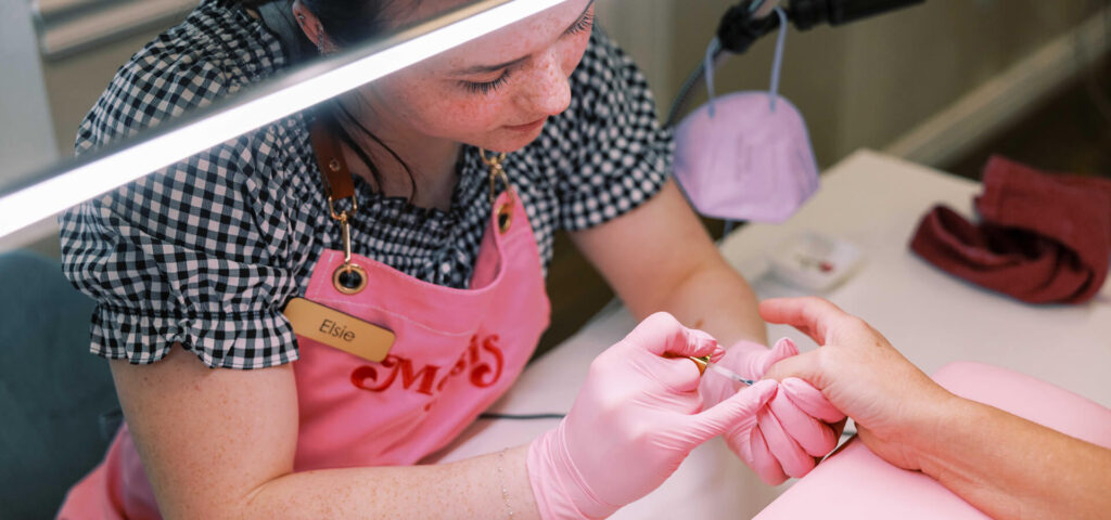 Classic structured gel manicure at Mom's Oasis in American Fork Utah
