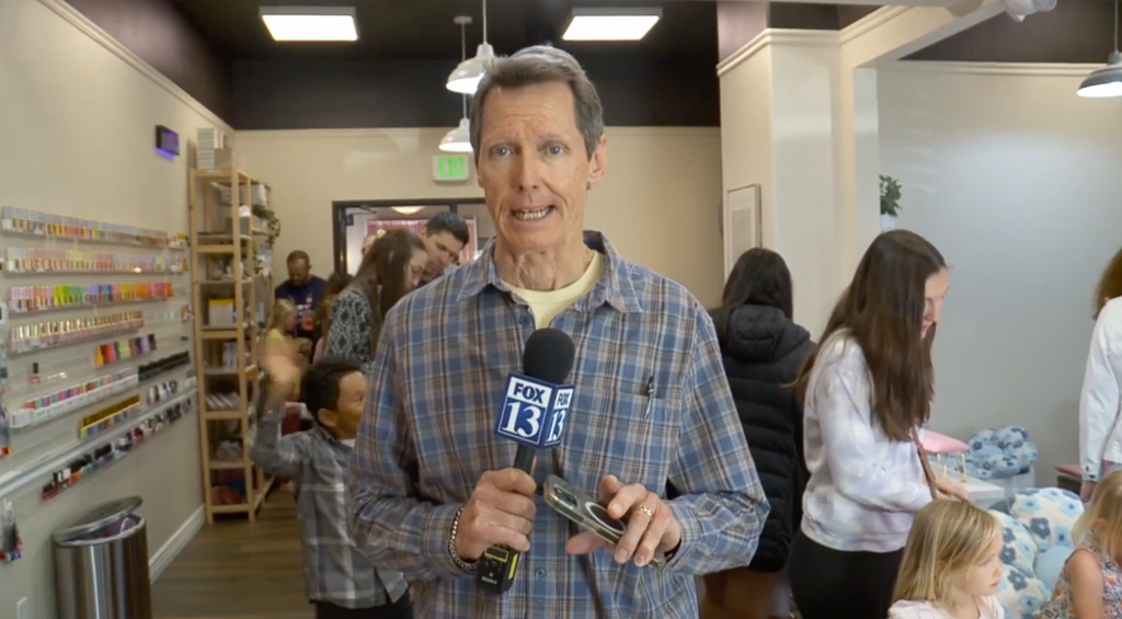 Mom's Oasis salon with childcare featured by FOX 13 in Utah County